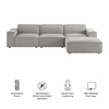Restore 4-Piece Performance Fabric Upholstered Modular Sofa Set with Ottoman