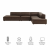Restore 4-Piece Vegan Leather Modular L-Shaped Armless Sectional Sofa