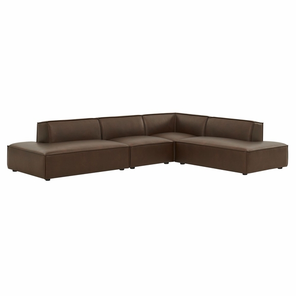 Restore 4-Piece Vegan Leather Modular L-Shaped Armless Sectional Sofa