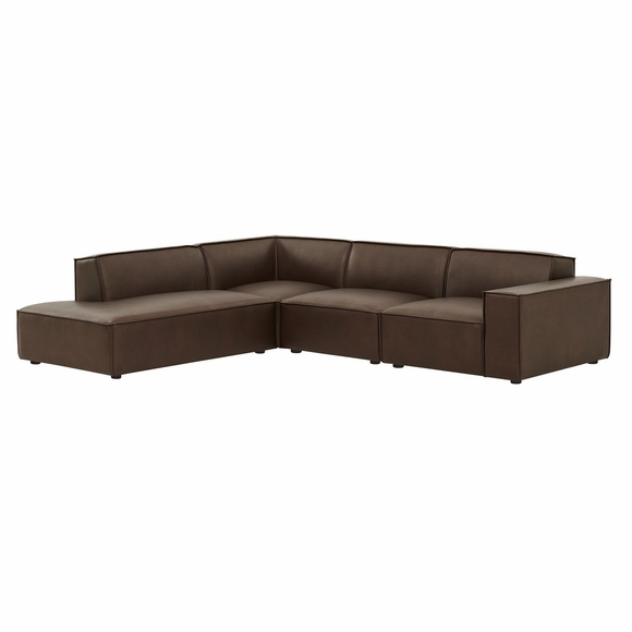 Restore 4-Piece Vegan Leather Modular L-Shaped Sofa