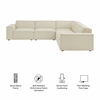 Restore 5-Piece Performance Fabric Upholstered Modular L-Shaped Sofa
