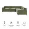 Restore 5-Piece Performance Fabric Upholstered Modular L-Shaped Sofa