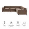 Restore 5-Piece Performance Fabric Upholstered Modular L-Shaped Sofa