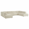Restore 6-Piece Performance Fabric Upholstered U-Shaped Sectional Sofa