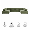 Restore 6-Piece Performance Fabric Upholstered U-Shaped Sectional Sofa