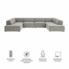 Restore 6-Piece Performance Fabric Upholstered U-Shaped Sectional Sofa