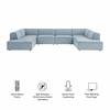 Restore 6-Piece Performance Fabric Upholstered U-Shaped Sectional Sofa