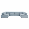 Restore 6-Piece Performance Fabric Upholstered U-Shaped Sectional Sofa