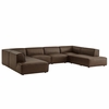 Restore 6-Piece Vegan Leather U-Shaped Armless Sectional Sofa
