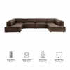 Restore 6-Piece Vegan Leather U-Shaped Armless Sectional Sofa