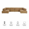 Restore 6-Piece Vegan Leather U-Shaped Armless Sectional Sofa