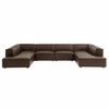 Restore 6-Piece Vegan Leather U-Shaped Armless Sectional Sofa