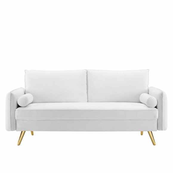 Revive Performance Velvet Sofa in White