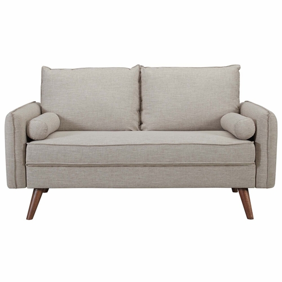 Revive Upholstered Fabric Loveseat in Beige