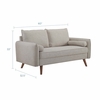 Revive Upholstered Fabric Loveseat in Beige