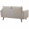 Revive Upholstered Fabric Sofa and Loveseat Set in Beige