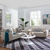Revive Upholstered Fabric Sofa and Loveseat Set in Beige