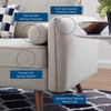 Revive Upholstered Fabric Sofa and Loveseat Set in Beige