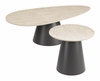 Reyes Coffee Table Set 2-Piece in Natural & Black