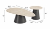 Reyes Coffee Table Set 2-Piece in Natural & Black