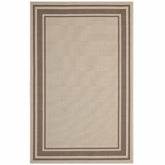 Rim Solid Border 8x10 Indoor and Outdoor Area Rug