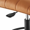 Ripple Armless Vegan Leather Drafting Chair in Black Tan
