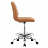 Ripple Armless Vegan Leather Drafting Chair-MID-4980