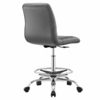 Ripple Armless Vegan Leather Drafting Chair-MID-4980 in Silver Gray