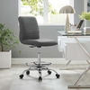 Ripple Armless Vegan Leather Drafting Chair-MID-4980 in Silver Gray