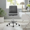 Ripple Armless Vegan Leather Drafting Chair-MID-4980 in Silver Gray
