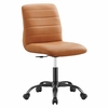 Ripple Armless Vegan Leather Office Chair in Black Tan