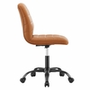 Ripple Armless Vegan Leather Office Chair in Black Tan