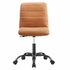 Ripple Armless Vegan Leather Office Chair in Black Tan