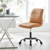 Ripple Armless Vegan Leather Office Chair in Black Tan