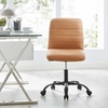 Ripple Armless Vegan Leather Office Chair in Black Tan