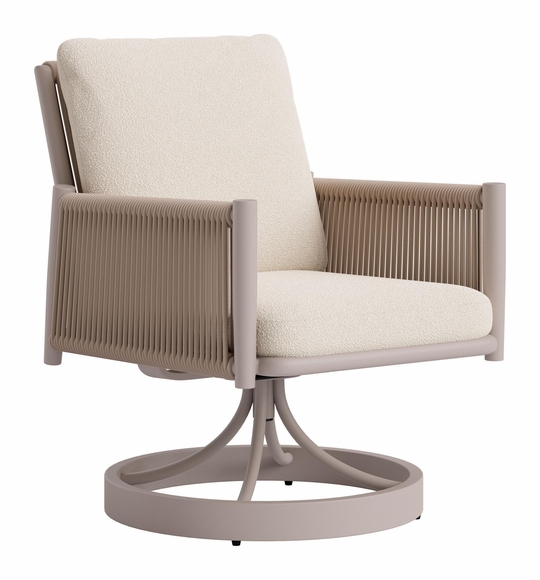 Rivan Swivel Dining Chair in Beige