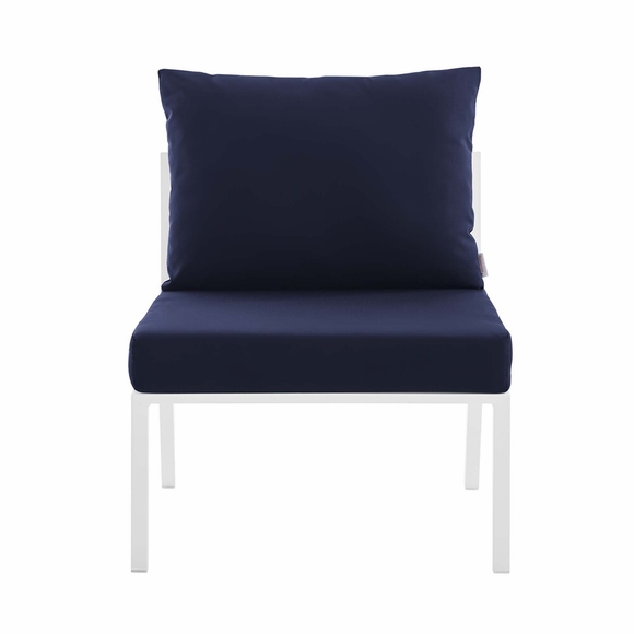 Riverside 5 Piece Outdoor Patio Aluminum Set MID-3793 in White Navy