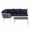 Riverside 5 Piece Outdoor Patio Aluminum Set MID-3793 in White Navy