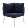 Riverside 5 Piece Outdoor Patio Aluminum Set MID-3793 in White Navy