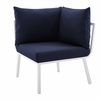 Riverside 5 Piece Outdoor Patio Aluminum Set MID-3793 in White Navy