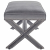 Rivet Upholstered Velvet Bench