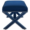 Rivet Upholstered Velvet Bench
