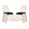 Rivulet Gold Stainless Steel Performance Velvet Dining Chair Set of 2