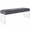 Roam Velvet Bench in Gray