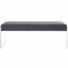 Roam Velvet Bench in Gray
