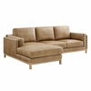 Roscoe Left-Facing Vegan Leather Sectional Sofa with Chaise