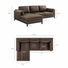 Roscoe Left-Facing Vegan Leather Sectional Sofa with Chaise