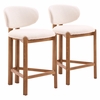 Rosetta Counter Stool - Set of 2 in Beige & Walnut