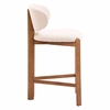 Rosetta Counter Stool - Set of 2 in Beige & Walnut