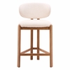 Rosetta Counter Stool - Set of 2 in Beige & Walnut